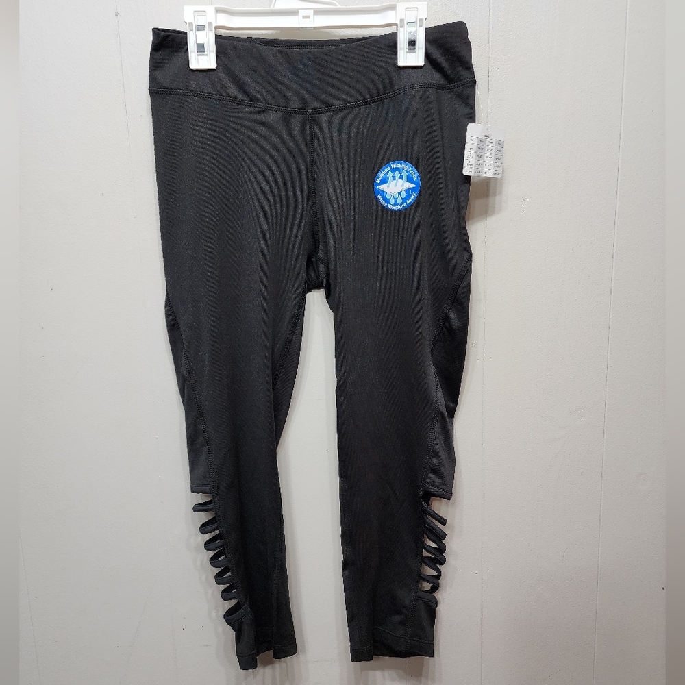 Zone Pro Capri Leggings Small‎ Workout Athletic Black  Moisture Wick B548